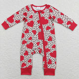 Heart Leopard Print Girls Valentines Romper