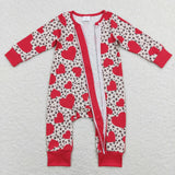 Heart Leopard Print Girls Valentines Romper