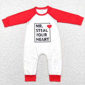 Mr. steal your heart Boys Valentines Romper