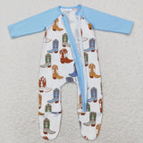 Boots Cowboy Blue Boys Fall Romper