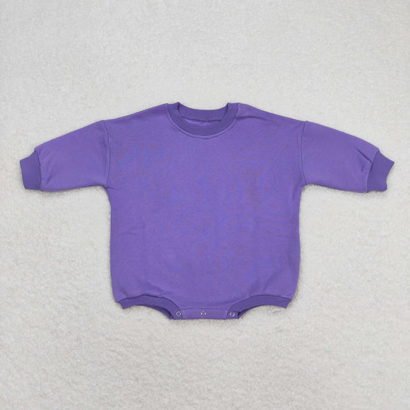 Solid Purple Baby Fall Romper