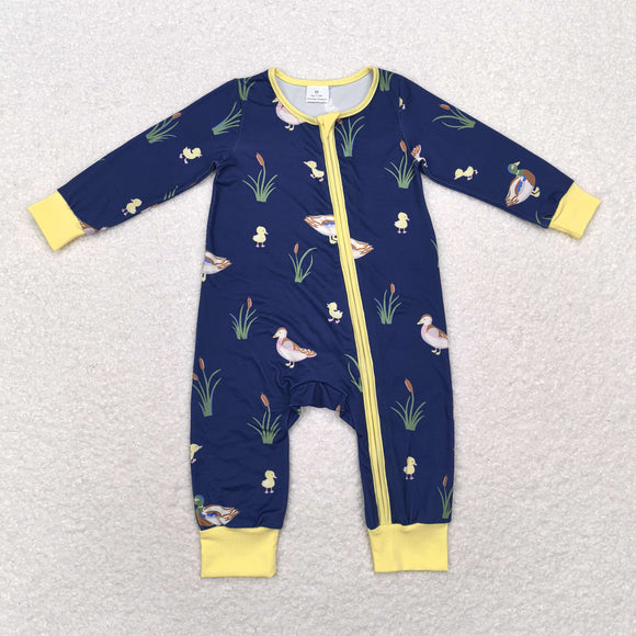 Duck Navy Yellow Boys Fall Romper