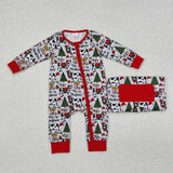 Moo-ey Cow Gray Boys Christmas Romper