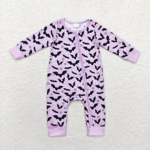 Bamboo Bats Purple Girls Halloween Romper