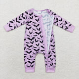 Bamboo Bats Purple Girls Halloween Romper