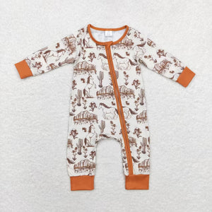 Bamboo Cactus Horse Boys Fall Romper