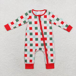 Bamboo Red Green Plaid Mommy & Me Baby Christmas Romper