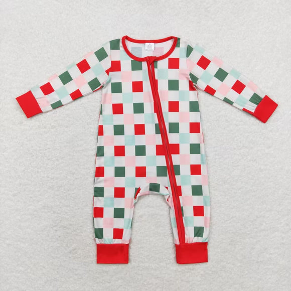 Bamboo Red Green Plaid Mommy & Me Baby Christmas Romper