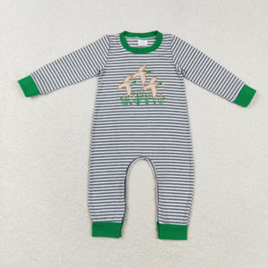 Duck Gray Stripe Boys Fall Romper