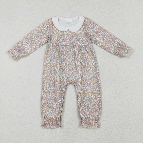 Floral Doll Collar Girls Fall Romper