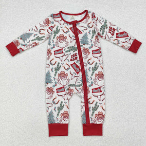 Bamboo Howdy Santa Cactus Red Boys Christmas Romper