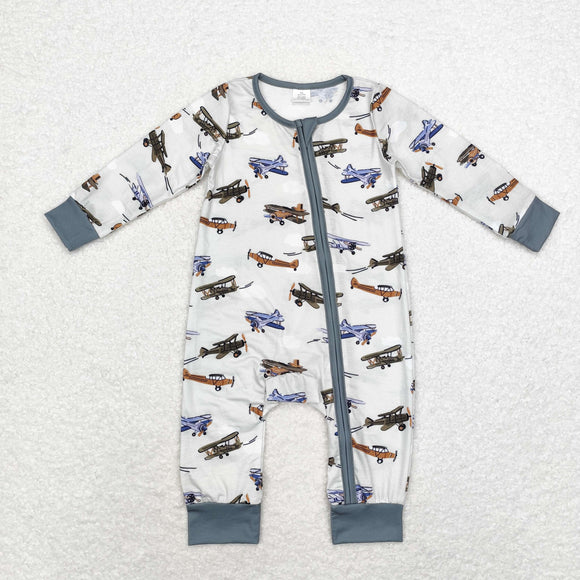 Bamboo Plane Boys Fall Romper