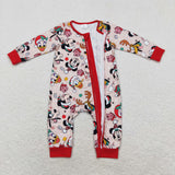 Cartoon Red Girls Christmas Romper