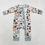 Bamboo Duck Dog Camo Pocket Beige Boys Fall Romper