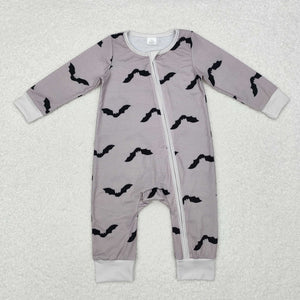 Bamboo Bats Gray Boys Halloween Romper