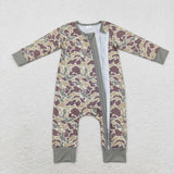 Bamboo Camo Brown Green Boys Fall Romper