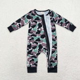 Bamboo Camo Black Boys Fall Romper