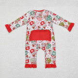 Bamboo Gingerbread Cup Red Ruffles Girls Christmas Romper