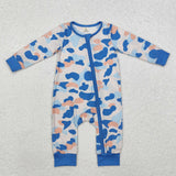 Bamboo Camo Blue Boys Fall Romper