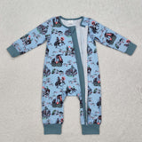 Rodeo Blue Boys Fall Romper