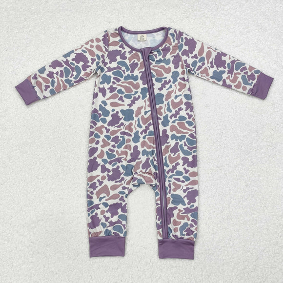 Bamboo Camo Beige Boys Fall Romper