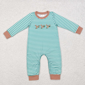 Duck Stripe Boys Fall Romper