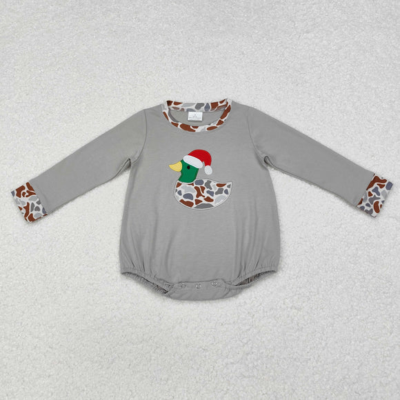 Camo Duck Gray Boys Christmas Romper