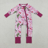 Cactus Boots Gift Pink Girls Christmas Romper