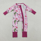 Cactus Boots Gift Pink Girls Christmas Romper
