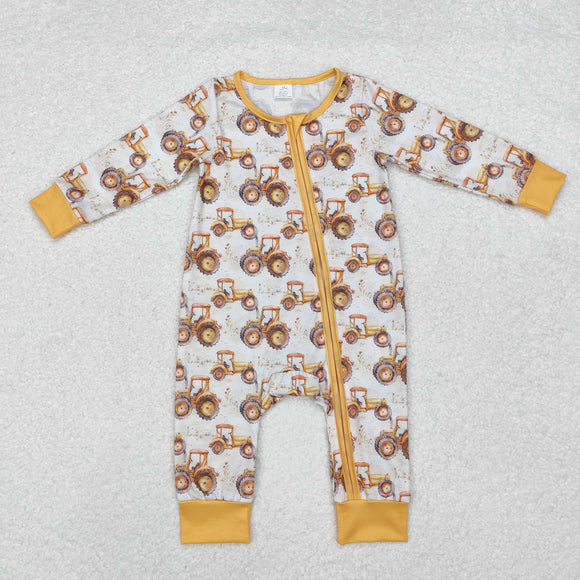 Bamboo Farm Tractor Boys Fall Romper