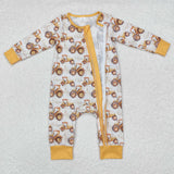 Bamboo Farm Tractor Boys Fall Romper