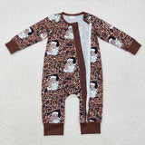 Bamboo Camo Santa Brown Boys Christmas Romper