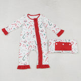 NEW Candy Cane Red White Girls Christmas Romper