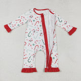 NEW Candy Cane Red White Girls Christmas Romper