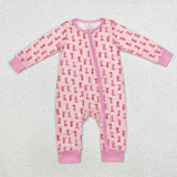 Bamboo Boots Pink Girls Fall Romper