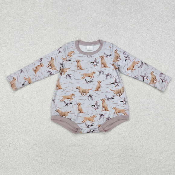 Duck Dog Gray Boys Fall Romper