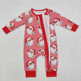 Bamboo Santa Red Stripe Boys Christmas Romper