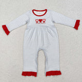 Heart Lollipop Stripe Red Girls Valentines Romper