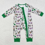 Glasses Green Boys Mardi Gras Romper