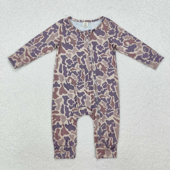 Bamboo Camo Brown Boys Fall Romper