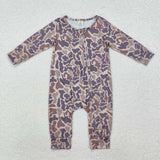 Bamboo Camo Brown Boys Fall Romper