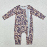 Bamboo Camo Brown Boys Fall Romper