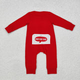 Santa Solid Red Boys Christmas Romper