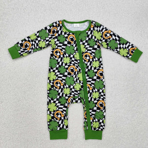 Clover Plaid Green Boys St. Patrick's Day Romper