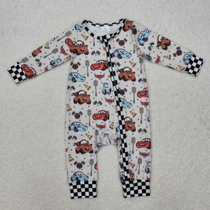 Cartoon Car Boys Fall Romper