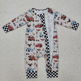 Cartoon Car Boys Fall Romper