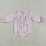 Turkey Floral Bows Smocked Girls Thanksgiving Romper