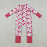 Santa Hoho Howdy Hot Pink Girls Christmas Romper