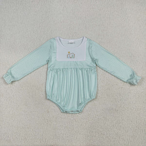 Jesus Green Plaid Boys Christmas Romper