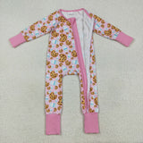 Cookies Milk Pink Girls Christmas Romper